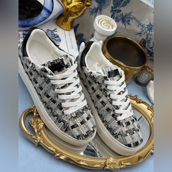 🆕 KURT GEIGER LONDON 🧿 NWOB Laney Tweed Eagle Low Top Sneakers, Sz EU40 US 9 - Picture 6 of 12